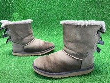 UGG Kids Australia Bailey Double Bow Short Boot 3280Y Size 5 US Gray Grey
