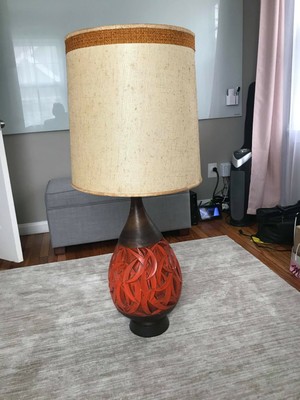large orange table lamp