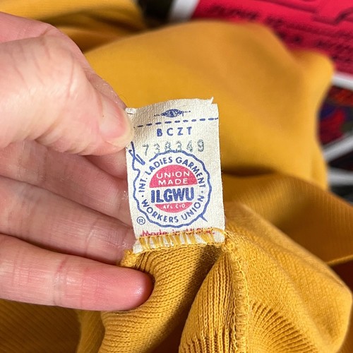 Vtg Mens Retro 60s Mustard Ylw Ribbed Turtleneck Mod Pullover Shirt Large Disco - Picture 14 of 14