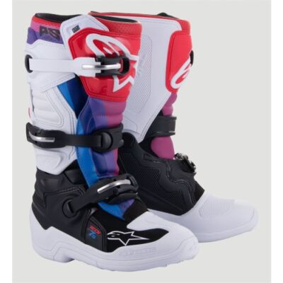 Alpinestars Tech 7S Kinder Jugend Motocross Stiefel weiß schwarz Rainbow