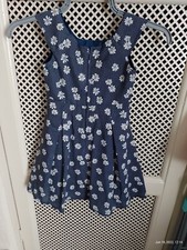 Girls Navy Daisy Print Dress Age 4, Wedding, Party, Holiday