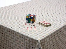 Stone Grey Scandic Marguerite Floral Oilcloth Wipe Clean Tablecloth - All Sizes