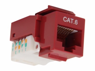 BYTECC - RJ45TL-R - Cat. 6 Tool Less Keystone Jack - Red
