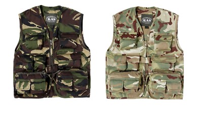 Kids Children's Army Woodland Camouflage Multi Pocket Vest Camo 11