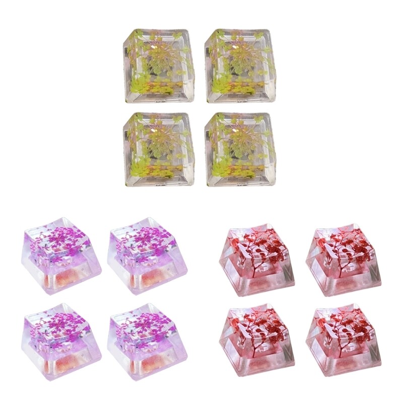 Translucent Dry Flower Resin OEM Keycaps for Mechanical Keyboards