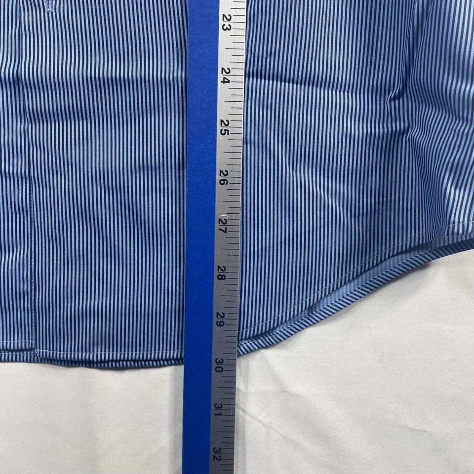 Alfani Dress Shirt Mens size Small Slim Fit Blue Striped 14-14.5  Business New - Image 4 of 4