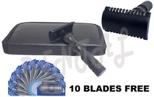 Safety Razor Double Edge Black Razors + 10 Free Blades/Pouch travel kit set