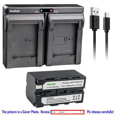 Kastar Battery Dual USB Charger for Atomos NP-F750 NP-F770 Atomos Shogun Flame