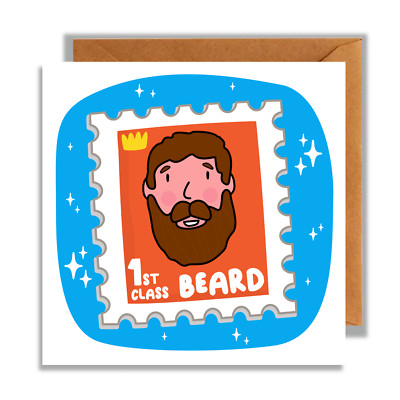 Erstklassige Bartkarte, Stempel, Geburtstag, bester Bart, süße Karte, für Ihn, Ehemann