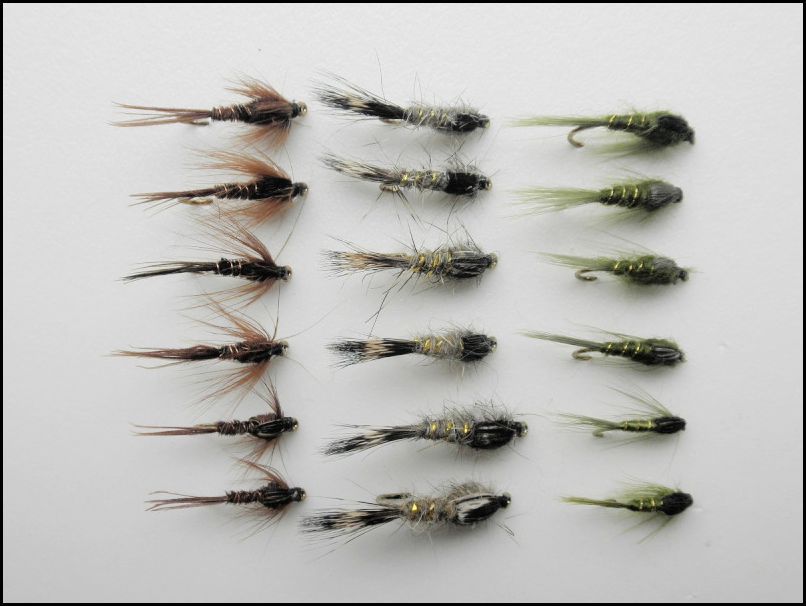 Hares Ear Nymph Fly Flashback Gold Ribbed Hare's Ear Trout Fly - Nymph Wet Fly 6 Flies Hook Size 12 Mop Fly Material