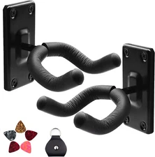 2x Guitar Hangers Rack Adjustable Instrument Display Wall Mount Holder Hook