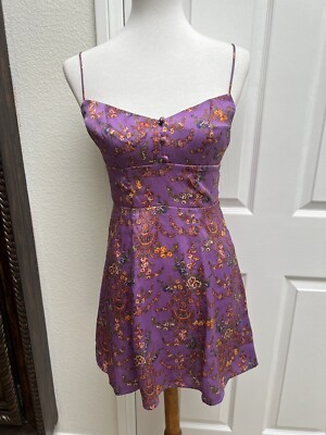 Urban Outfitters Fit And Flare Size M Dress Purple Floral Stretch  Adjustable NWT | eBay