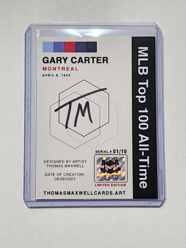 Gary Carter Artist Signed Baseball Art Card 1/10 - Image 2 of 2