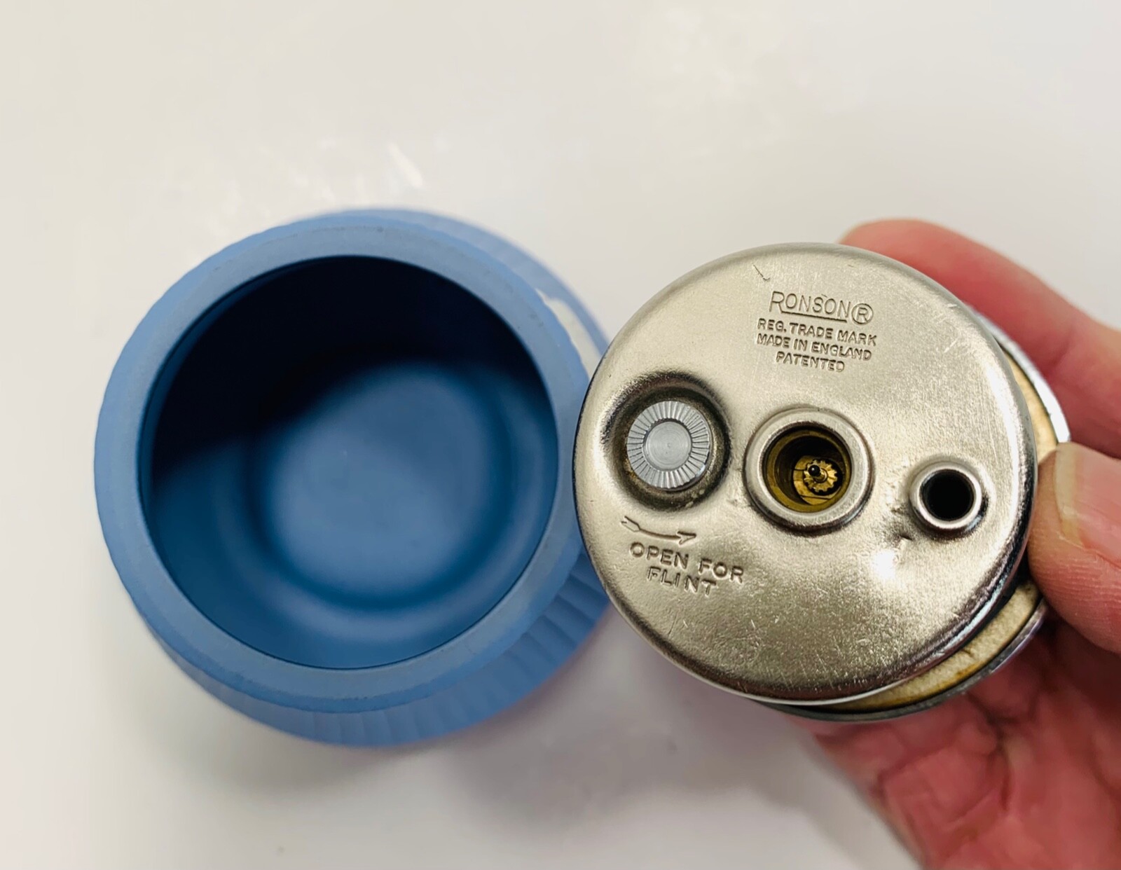 Wedgwood Jasperware Blue Cupid Asleep Lighter & Ashtrays; 3 PC CIGARETTE SET VTG