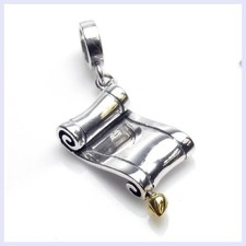 Sterling Silver Graduation Diploma Gold Dangle Bead for European Charm Bracelet