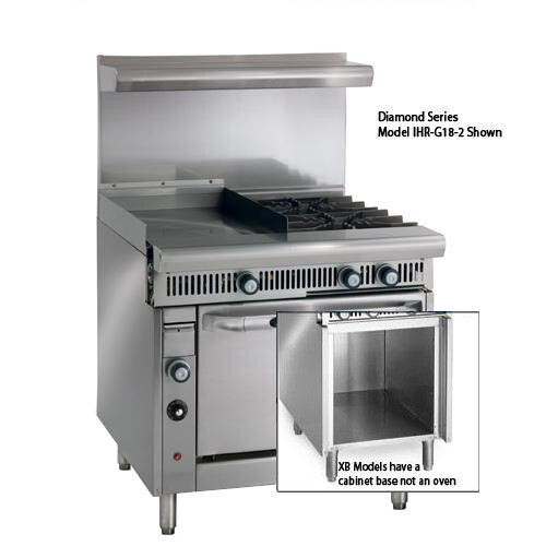Imperial IHRG242XB 36in 2Burner Diamond Series Gas Range w