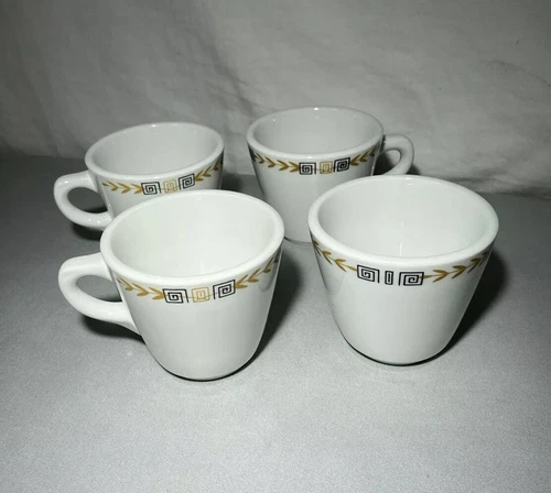 (4) VINTAGE SHENANGO CHINA STONEWARE COFFEE MUG CUP DINER RESTAURANT
