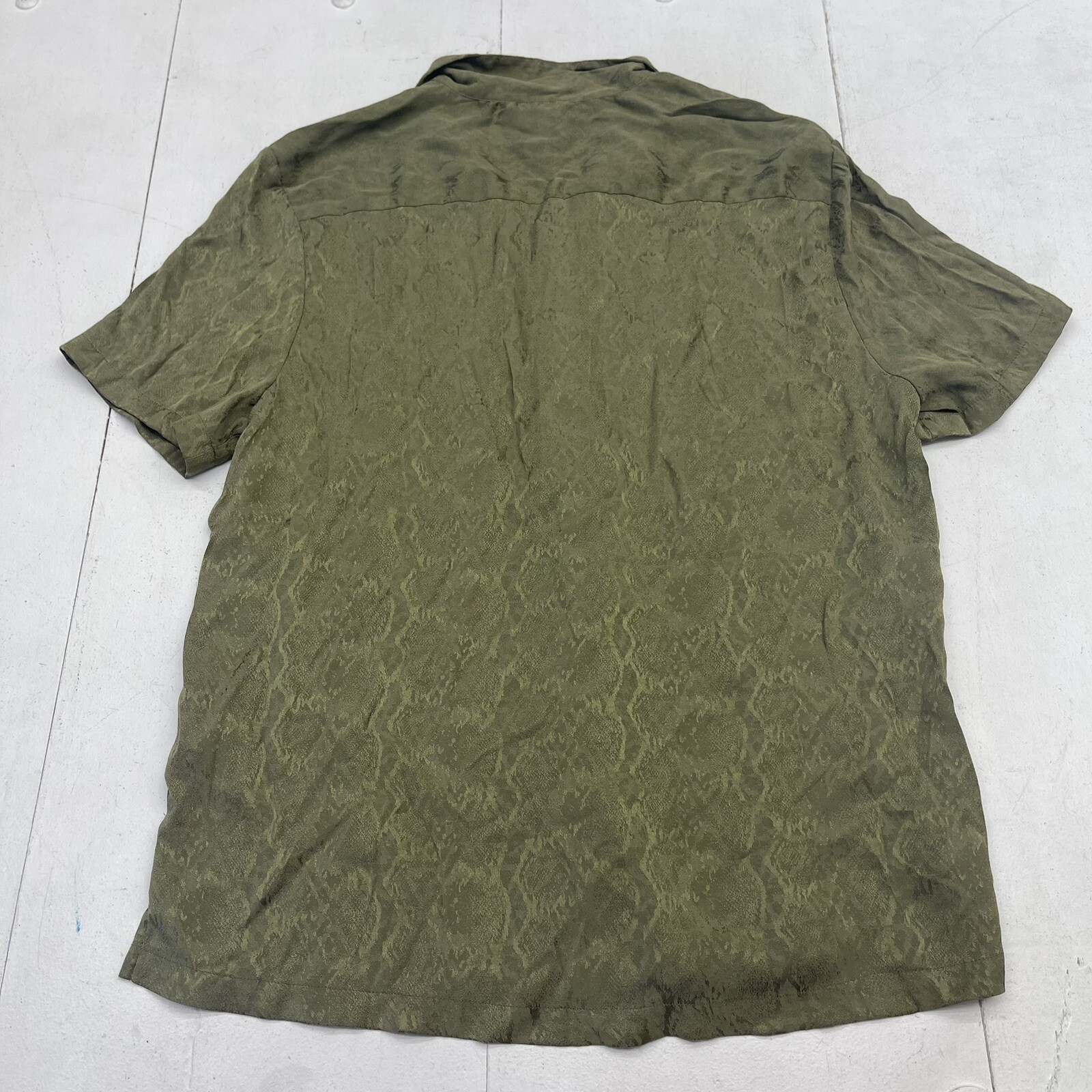 ASOS Green Python Print Short Sleeve Button Up Me… - image 6