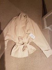 Women's Biege Zara Cropped Trench Jacket