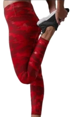 ATHLETA GIRL High Rise Printed Chit Chat Tight Red Camo Legging NWT S 7 Bracelet - Picture 2 of 12