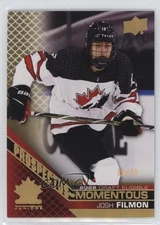 2022 Team Canada Juniors Prospectus Momentous Electric Gold /99 Josh Filmon