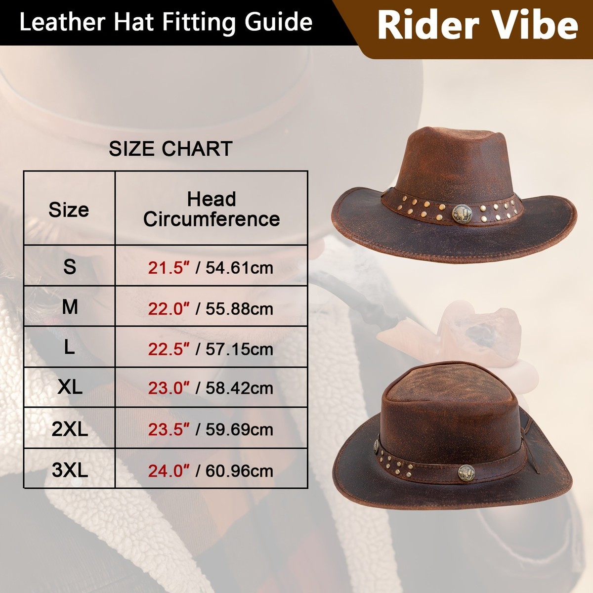 Leather Cowboy Hat for Men Women Western Australian Hat with  display picture 2