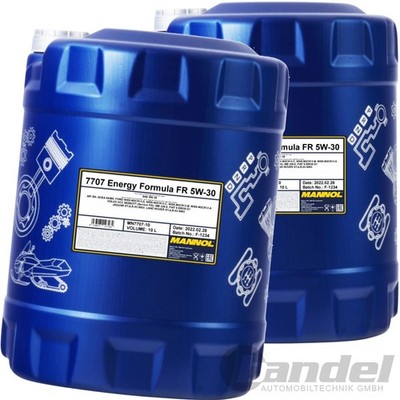 2x10L MANNOL NRG FORMULA FR 5W30 passend für ACEA A5/B5 API SN MB 229.6 M2C913-D