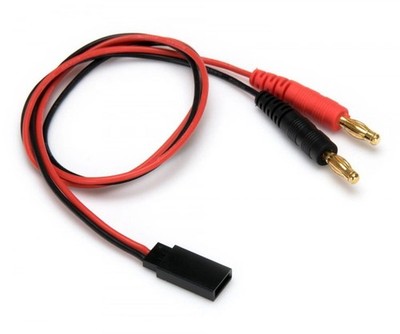 Cool Power Ladekabel Futaba TX / RX mit 4mm Bananensteckern 20AWG 500mm