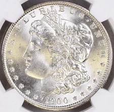 1900 O MORGAN SILVER DOLLAR NGC & CAC MS65 BRIGHT WHITE COIN