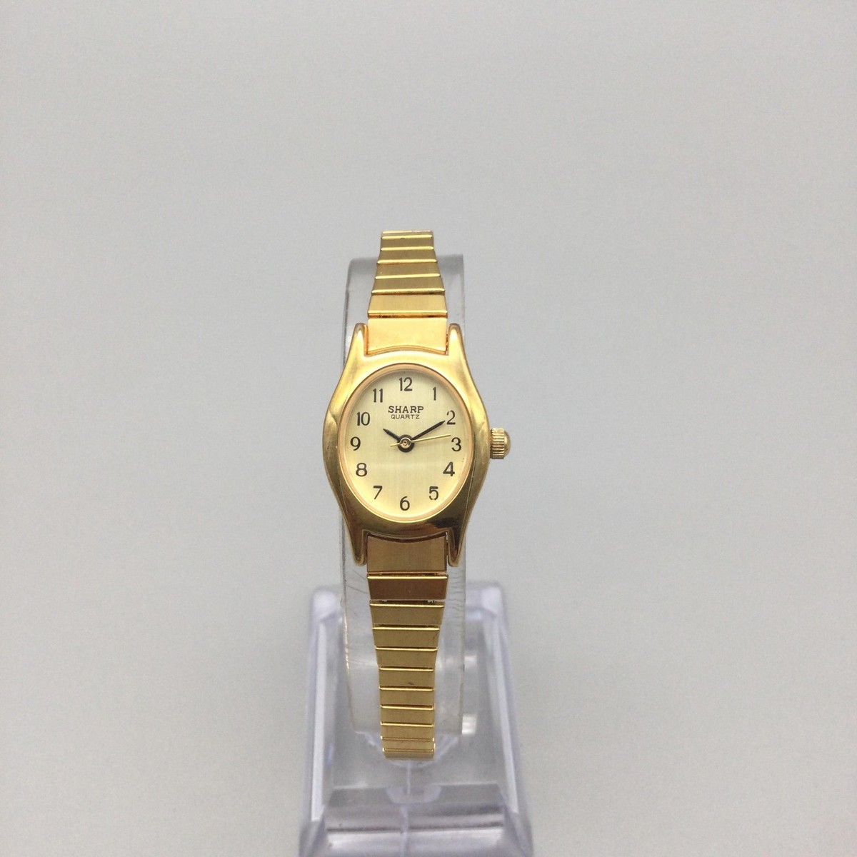 Sharp Womens Watch 18mm Gold Tone Oval Dial Expansion Band  display picture 1