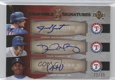 2007 Exquisite Rookie Signatures Ensemble 3 22/35 Jarrod Saltalamacchia Auto 0s8