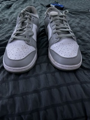 Nike Dunk Low Men s Low Top Lace-Up Sneakers Gray/White Colorblock Basketball