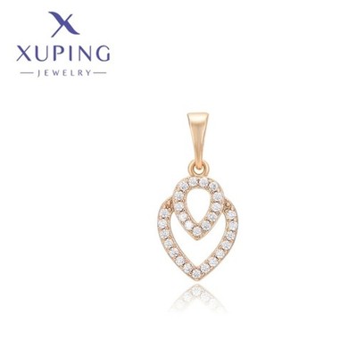 Xuping Jewelry Heart Shape Gold Color Pendant Necklace for Women Schoolgirl