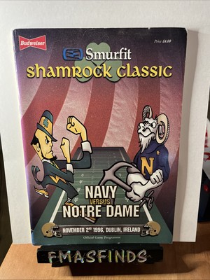 X2 1996 DUBLIN IRELAND NOTRE DAME vs NAVY Shamrock Classic Football Program 