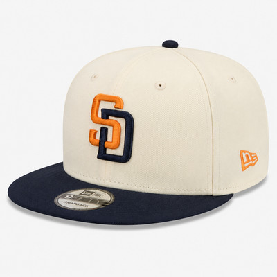 San Diego Padres New Era Cream Navy Two Tone Snapback Hat Floral Inner Visor SD
