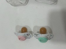 Vintage Latex Baby Pacifiers 2002 Snoopy Peanuts Girls Pink/ Green Latex Nipples