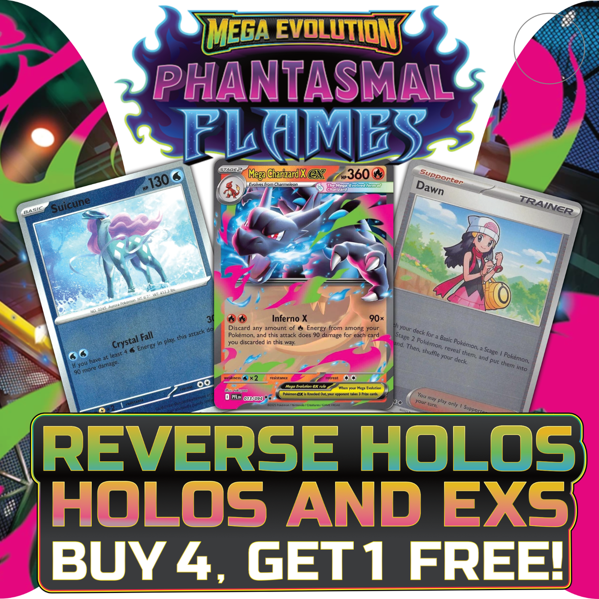 Phantasmal Flames PFL Set Choose Your Card! Holo Reverse Holo Ex