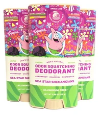 (3 PACK) Dr. Squatch Men's Deodorant - Sea Star Shenanigans, 2.65 oz (Oval Packa
