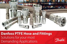 4AN/JIC Braided SS PTFE Hose Assembly, Length: 6 Inches