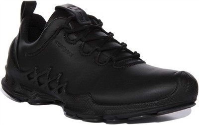 Ecco Biom Aex Profile Hydromax Leather Laced Mens Trainers In Black US 7 - 13