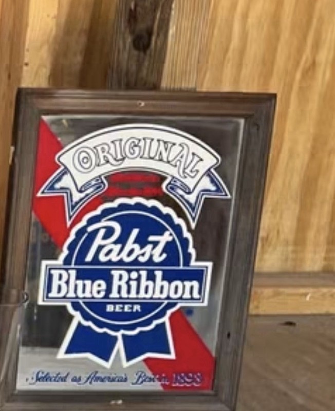 Pabst Blue Ribbon Beer "Original" Framed Bar Mirror Breweriana Decor