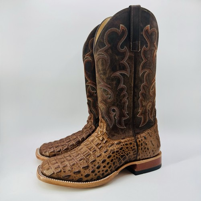 #ad Horse Power By Anderson Bean Crocodile Print Boots Men’s 9.5 EE Brown Leather $130.00