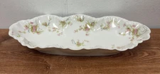 Haviland France Celery Tray Pink Forget-Me-Nots Schleiger Indented Sides