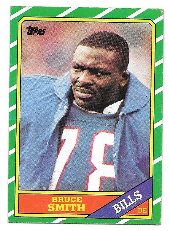 BRUCE SMITH ROOKIE 1986 TOPPS 389 BUFFALO BILLS VIRGINIA TECH HOKIES HOF