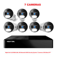Night Owl CL-BT8N-8-28L 4K Bluetooth NVR Security System 7 Cameras 2TB Wired IP  