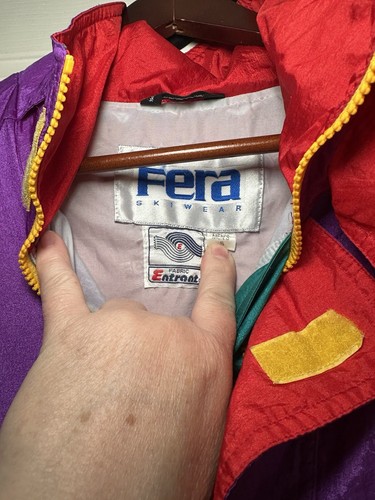 Vintage Fera Mens S Skiwear Jacket & Pants Lightweight Colorful 80s Snowboard - Picture 10 of 15