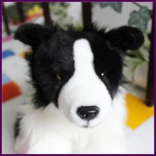 32cm Lifelike Border Collie Plush Toys Soft Puppy Stuffed Animal Dolls Real Life