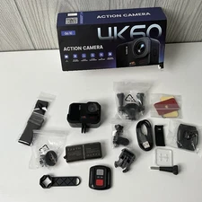 4K Action Camera 60FPS 48MP Waterproof Touch Screen EIS 8X Zoom Remote 64GB Card