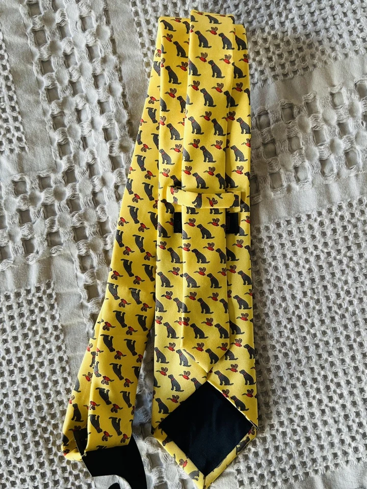 Corbata Peter Blair perro y ganso de colección EE. UU. 100 % seda cuello  Foto 2 de 4
