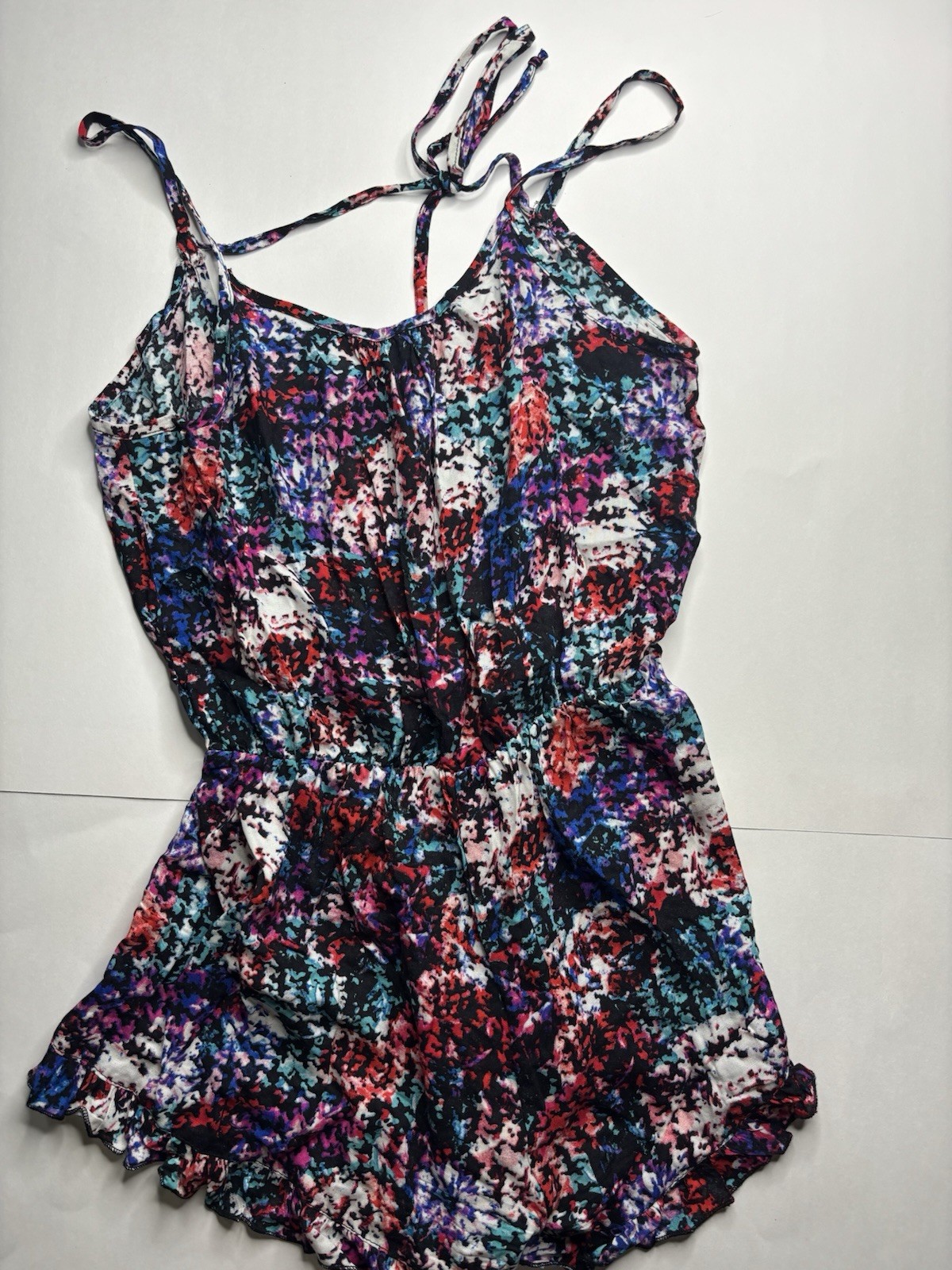 Multi Colored Romper with Tie Back Size Small - image 1